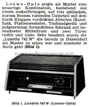 Lunetta 742W; Loewe-Opta; (ID = 2540844) Radio