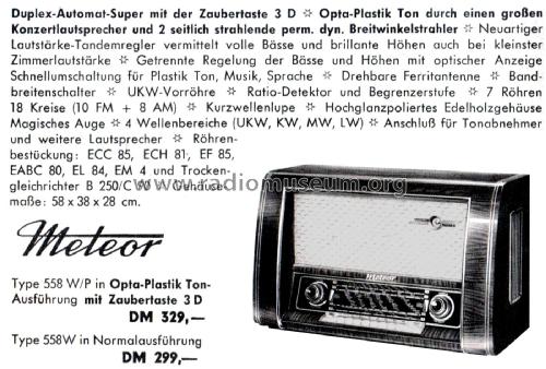 Meteor Plastik 558W; Loewe-Opta; (ID = 2574966) Radio