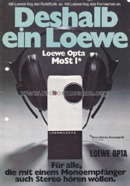 Mono-Stereo-Zusatzgerät MoSt 1 Art.Nr. 47390; Loewe-Opta; (ID = 1406229) Ampl/Mixer