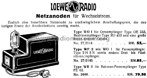 Netzanschlussgerät WO 1 ; Loewe-Opta; (ID = 1886742) Strom-V