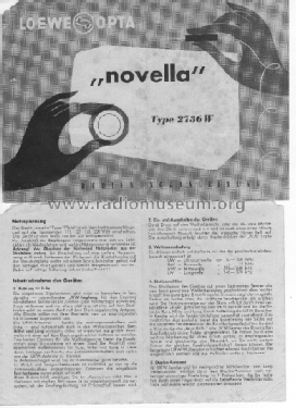 Novella  2736W; Loewe-Opta; (ID = 2605283) Radio
