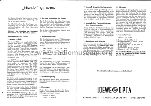 Novella 82002; Loewe-Opta; (ID = 2782829) Radio