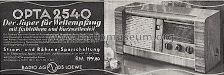 Opta 2540W; Loewe-Opta; (ID = 650283) Radio