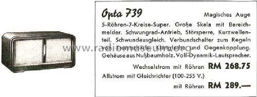 Opta 739W; Loewe-Opta; (ID = 1387397) Radio