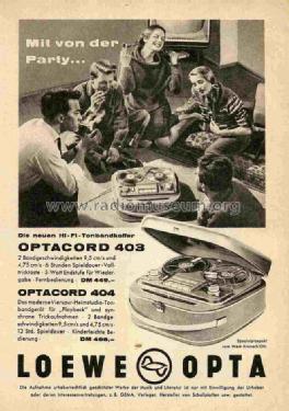 Optacord 404; Loewe-Opta; (ID = 741865) Sonido-V