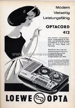 Optacord 412; Loewe-Opta; (ID = 363509) Ton-Bild