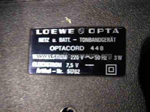 Optacord 448 51702; Loewe-Opta; (ID = 492279) R-Player