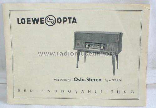 Oslo-Stereo 32206T/W Ch= 32830; Loewe-Opta; (ID = 441121) Radio