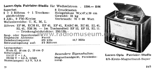 Patrizier-Studio 4754W; Loewe-Opta; (ID = 2162365) Radio