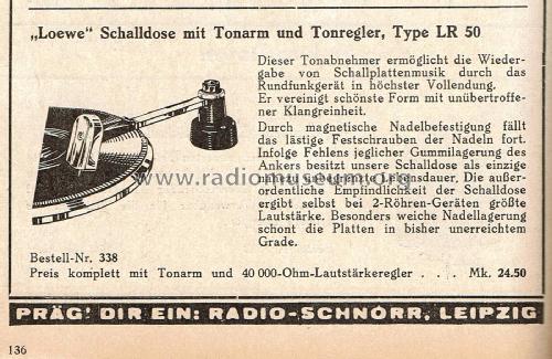 Pick Up mit Tonarm und Tonregler LR 150 und LR 50; Loewe-Opta; (ID = 2610369) Microphone/PU