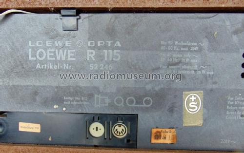 R115 electronic 52246; Loewe-Opta; (ID = 2461167) Radio