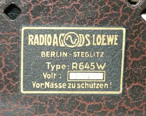 R645W; Loewe-Opta; (ID = 81957) Radio