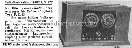 Rahmen-Fernempfänger FE63; Loewe-Opta; (ID = 2894767) Radio