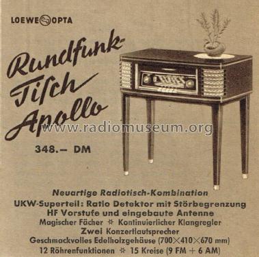 Rundfunktisch 2454T Ch= Apollo 541W; Loewe-Opta; (ID = 2260358) Radio