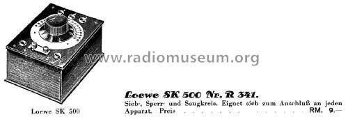 Siebkreis, Sperrkreis SK500, SK2000; Loewe-Opta; (ID = 1992048) mod-past25