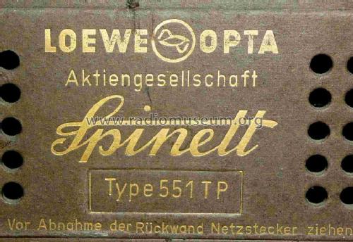 Spinett 551TP; Loewe-Opta; (ID = 1167150) Radio