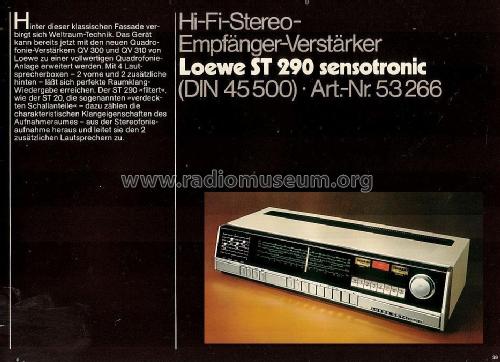 ST290 Sensotronic 53266; Loewe-Opta; (ID = 1754544) Radio