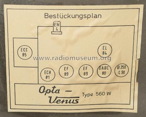 Venus 560W; Loewe-Opta; (ID = 2358763) Radio