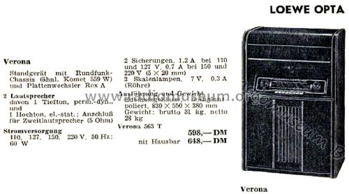 Verona 563T; Loewe-Opta; (ID = 2575186) Radio