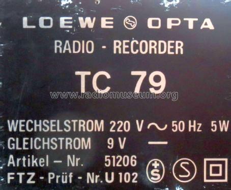 Zweiband-Recorder TC79 51206; Loewe-Opta; (ID = 1924963) Radio