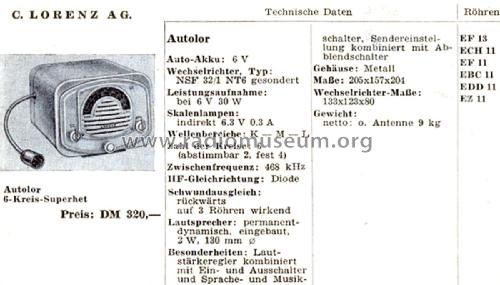 Autolor ; Lorenz; Berlin, (ID = 2393274) Car Radio