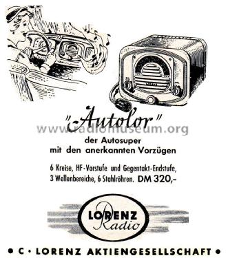 Autolor ; Lorenz; Berlin, (ID = 2541855) Car Radio