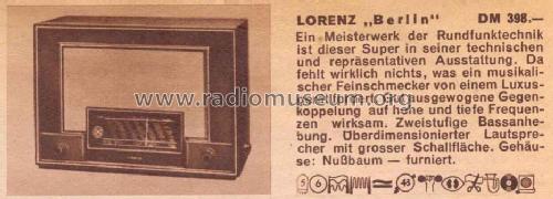 Super Berlin B510GW ; Lorenz; Berlin, (ID = 29441) Radio