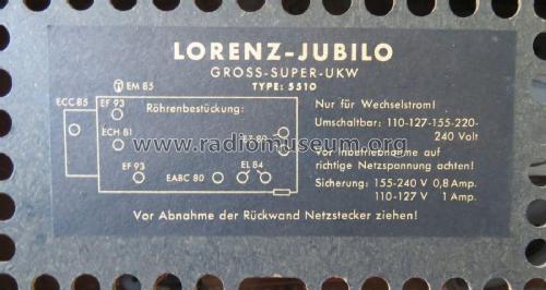 Jubilo Gross-Super-UKW 5510; Lorenz; Berlin, (ID = 2203130) Radio