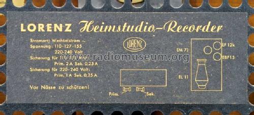 Heimstudio-Recorder ; Lorenz; Berlin, (ID = 431967) R-Player