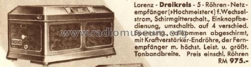 Hochmeister DKrE530W; Lorenz; Berlin, (ID = 1268213) Radio