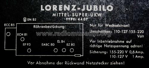 Jubilo 4407; Lorenz; Berlin, (ID = 877406) Radio