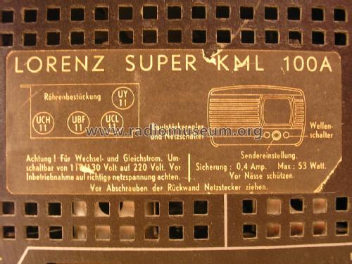 Kleinstsuper KML100; Lorenz; Berlin, (ID = 2994046) Radio