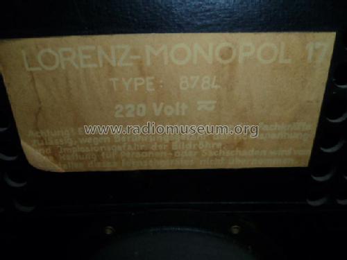 Monopol 17 8784; Lorenz; Berlin, (ID = 1630687) Television