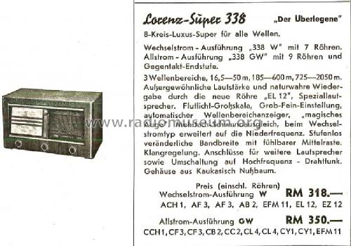 Super 338GW; Lorenz; Berlin, (ID = 1389601) Radio