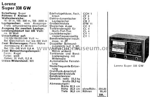 Super 338GW; Lorenz; Berlin, (ID = 2679785) Radio