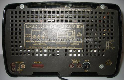 Tempelhof II B17; Lorenz; Berlin, (ID = 2057111) Radio