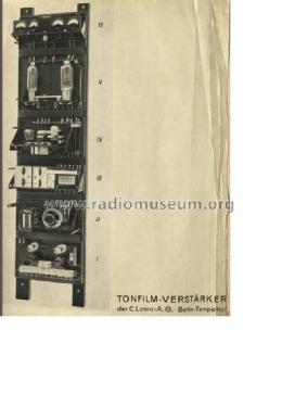 Tonfilm-Verstärker ; Lorenz; Berlin, (ID = 1629761) Ampl/Mixer