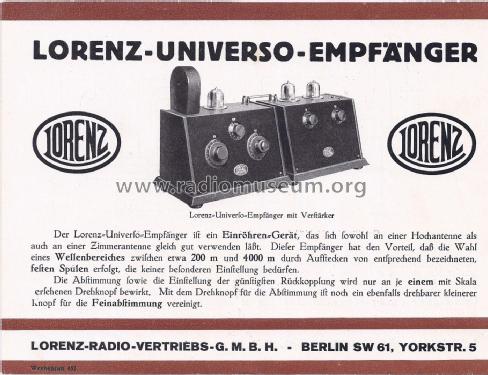 Universo ; Lorenz; Berlin, (ID = 2005716) Radio