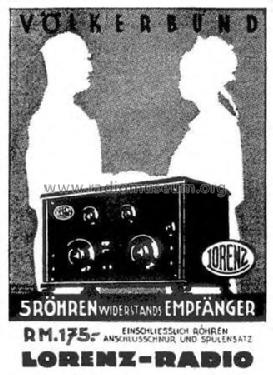 Völkerbund 1 ERWV527; Lorenz; Berlin, (ID = 330940) Radio