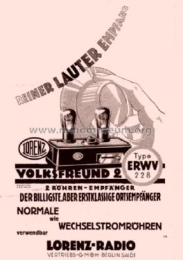 Volksfreund 2 ERWV228; Lorenz; Berlin, (ID = 1612061) Radio