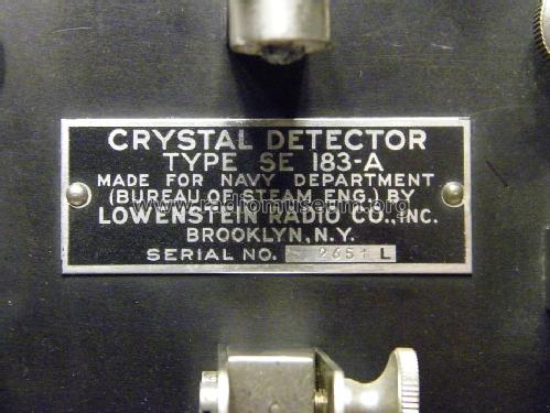 Crystal Detector SE-183-A; Lowenstein Radio (ID = 1341881) Radio part