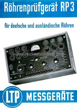 Röhrenprüfgerät RP3; LTP, Apparatewerk (ID = 2019984) Equipment