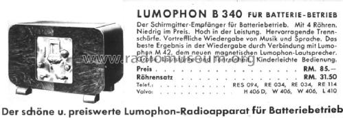 B340; Lumophon, Bruckner & (ID = 991249) Radio