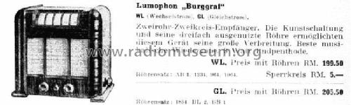 Burggraf BG220; Lumophon, Bruckner & (ID = 2675124) Radio