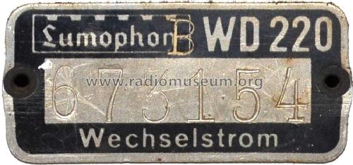 Burggraf W BWD220; Lumophon, Bruckner & (ID = 1741635) Radio