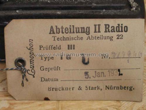 Gloria 1G ; Lumophon, Bruckner & (ID = 210879) Radio