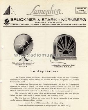 Lumophon ; Lumophon, Bruckner & (ID = 1194784) Speaker-P