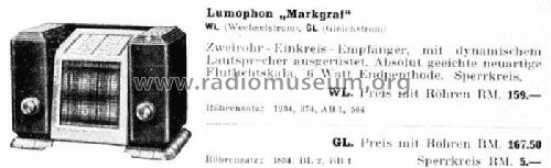 Markgraf W WD210; Lumophon, Bruckner & (ID = 2675062) Radio