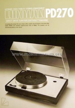 Direct Drive Turntable PD270; Luxman, Lux Corp.; (ID = 1617200) Sonido-V