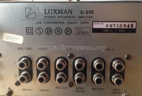 Duo-Beta Circuit Stereo Integrated Amplifier L210; Luxman, Lux Corp.; (ID = 2211846) Ampl/Mixer